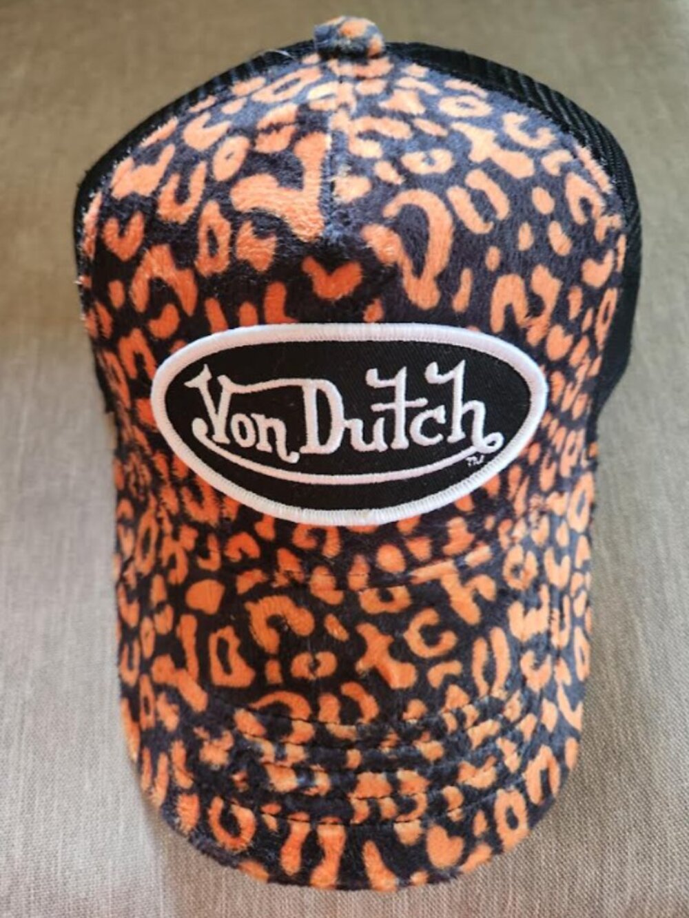 Von Dutch Orange Cheetah cap